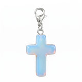 Gemstone Cross Charms with Lobster Clasps 18x25mm Healing Crystal Pendant for DIY Jewelry Making Reiki Energy #SP1030