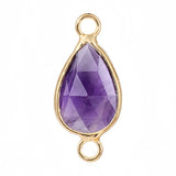 Faceted Teardrop Stone Connectors Charms with Double Loops DIY Jewelry Making #SP2045