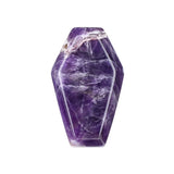 10PCS Polished Crystal Coffin Stone Carving 30mm Coffin Ornament for Halloween Party Home Decoration