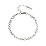 6MM Heishi Disc Spacer Round Bead Gemstone Bracelet Silver Chain Adjustable #SB3145