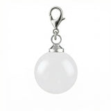10MM Gemstone Round Ball Pendant Bag Charms for DIY Making Jewelry Silver Lobster Clasp Crystal Sphere Healing Chakra