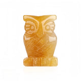 25mm Gemstone Owl Carving | Hand-Polished Crystal Animal Sculpture Home Decor Gift