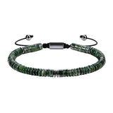 6MM Natural Stone & Hematite Disc Bead Adjustable Bracelet Macrame Slide Closure Unisex Healing Crystal Jewelry Men Women #SB3154