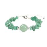 Natural Chip Gemstone Bracelet 10mm Round Focal Bead  Adjustable Chain Healing Crystal Boho Stackable Bracelets for Women #SB3158