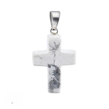 Natural Gemstone Cross Pendants 18x25mm Healing Crystal Stone Charms Handcrafted Spiritual Reiki Energy Protection