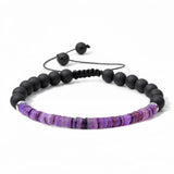 6MM/8MM Matte Black Onyx Bead Braided Bracelet Colorful Shell Heishi Disc Adjustable Woven Bracelets Women Boho Jewelry #M028SB3149