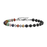 6MM Heishi Disc Spacer Round Bead Lava Stone Essential Oil Diffuser Gemstone Bracelet Silv er Chain Adjustable #SB3145