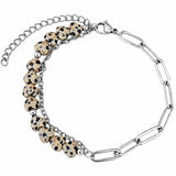 6MM Heart Shape Gemstone Paperclip Chain Bracelet Stainless Steel Adjustable Dainty Stackable Women Jewelry #SB3164