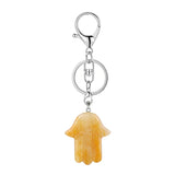 Spiritual Hamsa Hand Key Ring – Natural Stone Healing Amulet KC0671