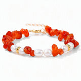 Wholesale Natural Gravel Stone Freshwater Pearl Bracelet Multi Color Crystal Beaded Bracelet Jewelry Gift for Women #SB3136