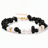 Wholesale Natural Gravel Stone Freshwater Pearl Bracelet Multi Color Crystal Beaded Bracelet Jewelry Gift for Women #SB3136