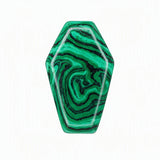 10PCS Polished Crystal Coffin Stone Carving 30mm Coffin Ornament for Halloween Party Home Decoration
