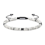 6MM Natural Stone & Hematite Disc Bead Adjustable Bracelet Macrame Slide Closure Unisex Healing Crystal Jewelry Men Women #SB3154