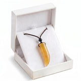 Fancy Jasper Ox-Horn Stone Pendant Necklace Adjustable Rope In Gift Box Healing Stone Choker for Men Women #SN2017