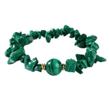 Handmade Natural Irregular Chip Stone Bracelet Elastic 10MM Round Gemstone Bead for Women #SB3160
