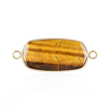 Natural Gemstone Hexagon Pendant Connector for Women | Gold Plated Healing Crystal Jewelry #SP2059
