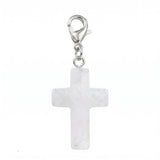 Gemstone Cross Charms with Lobster Clasps 18x25mm Healing Crystal Pendant for DIY Jewelry Making Reiki Energy #SP1030