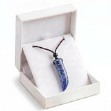 Fancy Jasper Ox-Horn Stone Pendant Necklace Adjustable Rope In Gift Box Healing Stone Choker for Men Women #SN2017