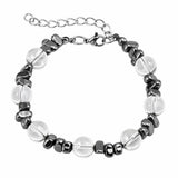 10MM Natural Gemstone & Hematite Adjustable Bracelet with Extension Chain - Unisex Healing Crystal Jewelry Gift for Men Women #SB3153