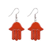 Hamsa Hand Natural Crystal Dangle Earrings Lucky Evil Eye Drop Earrings Spiritual Healing Jewelry For Women Daily Wear PE0671
