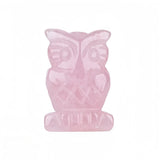 25mm Gemstone Owl Carving | Hand-Polished Crystal Animal Sculpture Home Decor Gift