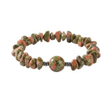 Natural Chip Gemstone Bracelet 12mm Optional Focal Round Bead Handmade Boho Stackable Healing Crystal Bracelet for Women #SB3159
