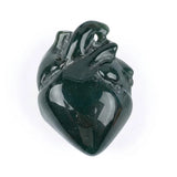 30MM Carved Gemstone Human Heart Figurine Pendant for Making Jewelry SP2043