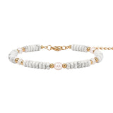 Handmade Flat Disc Natural Gemstone Bracelet 6mm Heishi Beads With Freshwater Pearls Silver Clasp Chain Adjustable Women #SB3137