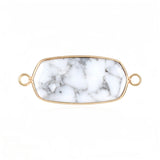 Natural Gemstone Hexagon Pendant Connector for Women | Gold Plated Healing Crystal Jewelry #SP2059