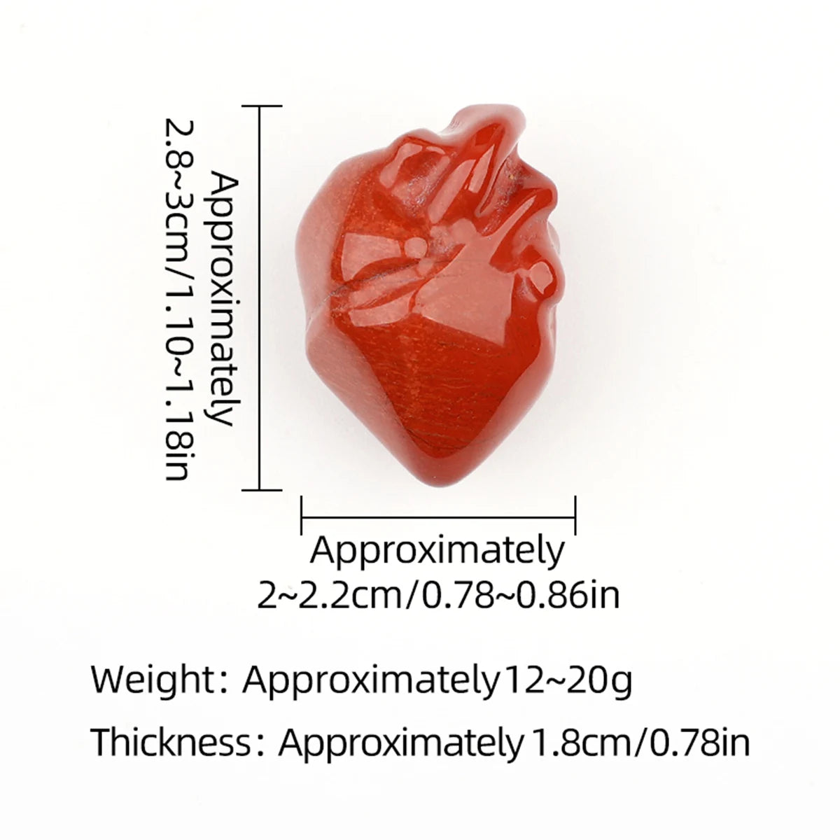 Hand Carved Human Heart Chakra Healing Crystal Stone Pendant Adjustable Cord Necklace Valentine Gift for Women #SN2043