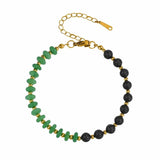 6MM Heishi Disc Spacer Round Bead Lava Stone Essential Oil Diffuser Gemstone Bracelet Gold Chain Adjustable #SB3145