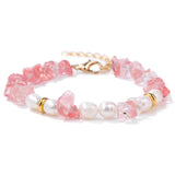 Wholesale Natural Gravel Stone Freshwater Pearl Bracelet Multi Color Crystal Beaded Bracelet Jewelry Gift for Women #SB3136