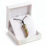 Yellow Tiger Eye Ox-Horn Stone Pendant Necklace Adjustable Rope In Gift Box Healing Stone Choker for Men Women #SN2017
