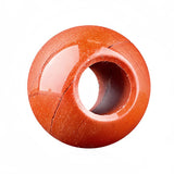 12mm Round Natural Gemstone Large Hole Beads, 5mm Big Hole Polished Stone Ball Beads for DIY Jewelry Making