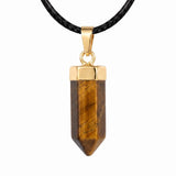 Natural Crystal Hexagonal Bullet Stone Necklace Mini Point Pendant Gold Color Chain Jewelry Women Healing Chakra Choker
