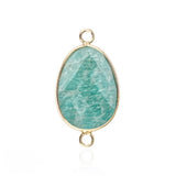 Faceted Teardrop Gemstone Connectors Charms with Double Loops for DIY Jewelry #SP2049