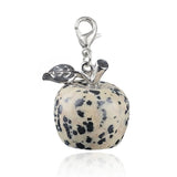 20mm Natural Gemstone Apple Charm with Lobster Clasp Crystal Beads for DIY Jewelry SP1371
