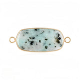 Natural Gemstone Hexagon Pendant Connector for Women | Gold Plated Healing Crystal Jewelry #SP2059