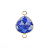 Faceted Teardrop Gemstone Connectors Charms with Double Loops DIY Jewelry Bracelet Necklace #SP2048