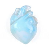 30MM Carved Gemstone Human Heart Figurine Pendant for Making Jewelry SP2043