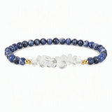 4mm Natural Gemstone Round Bead Stretch Bracelet With Clear Quartz Chip Crystal & Gold Spacers Unisex Healing Stackable Wristband Multi‑Stone Gift #SB3144