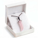 Yellow Jade Ox-Horn Stone Pendant Necklace Adjustable Rope In Gift Box Healing Stone Choker for Men Women #SN2017