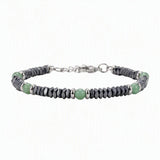 Hematite Heishi Disc Bead Bracelet 4MM Natural Multi‑Color Gemstone Accent Adjustable Unisex Stack Wrist Jewelry #SB3150