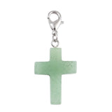 Gemstone Cross Charms with Lobster Clasps 18x25mm Healing Crystal Pendant for DIY Jewelry Making Reiki Energy #SP1030