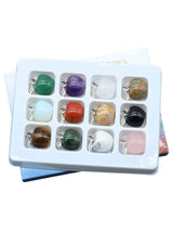 12pcs/set Natural Mixed Gemstone Apple Pendant Crystal Charms for DIY Jewelry Necklace Bracelet Making SP1371