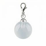 10MM Gemstone Round Ball Pendant Bag Charms for DIY Making Jewelry Silver Lobster Clasp Crystal Sphere Healing Chakra
