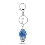 Natural Stone Coffin Keychain with Lobster Clasp Crystal Healing Gemstone Key Ring Bag Charm