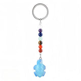 Healing Energy 7 Chakra Natural Crystal Turtle Keychain  Handcrafted Gemstone Bag Charm KC2311