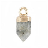 Mini Hexagonal Point Crystal Pendant Natural Stone Bullet Shape Charm for DIY Jewelry Making Necklace Earrings Supplies