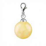 10MM Gemstone Round Ball Pendant Bag Charms for DIY Making Jewelry Silver Lobster Clasp Crystal Sphere Healing Chakra